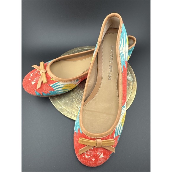 Antonio Melani Women's Leather Floreal Ballet Flats Size 6.5M - Picture 2 of 8